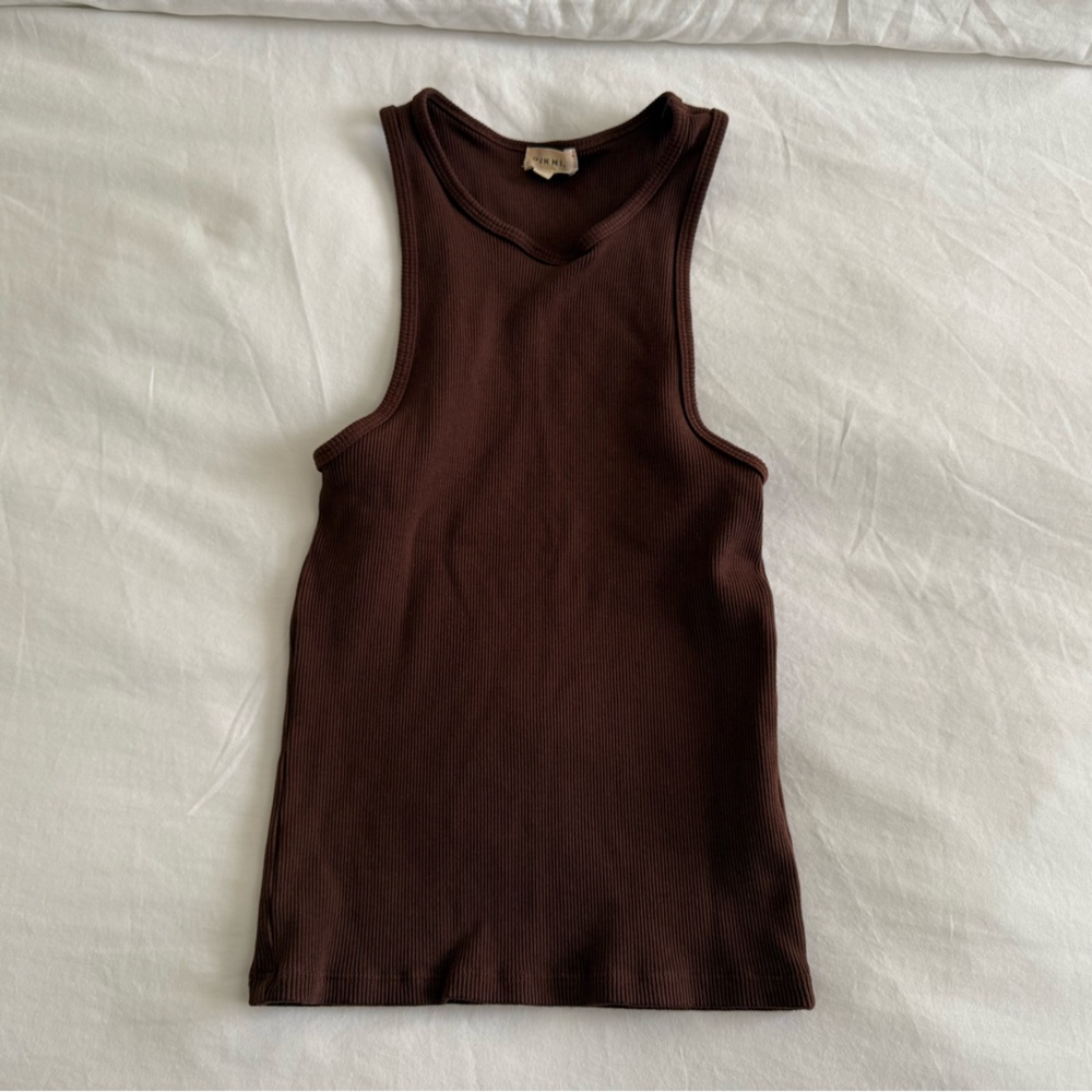 Donni The Rib Tank in Dark Brown